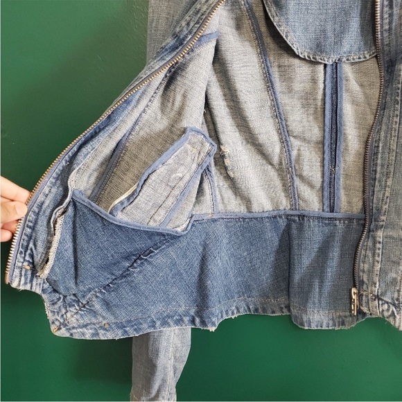 Blank NYC Moto Denim Zip Up Jacket Medium - Picture 8 of 14